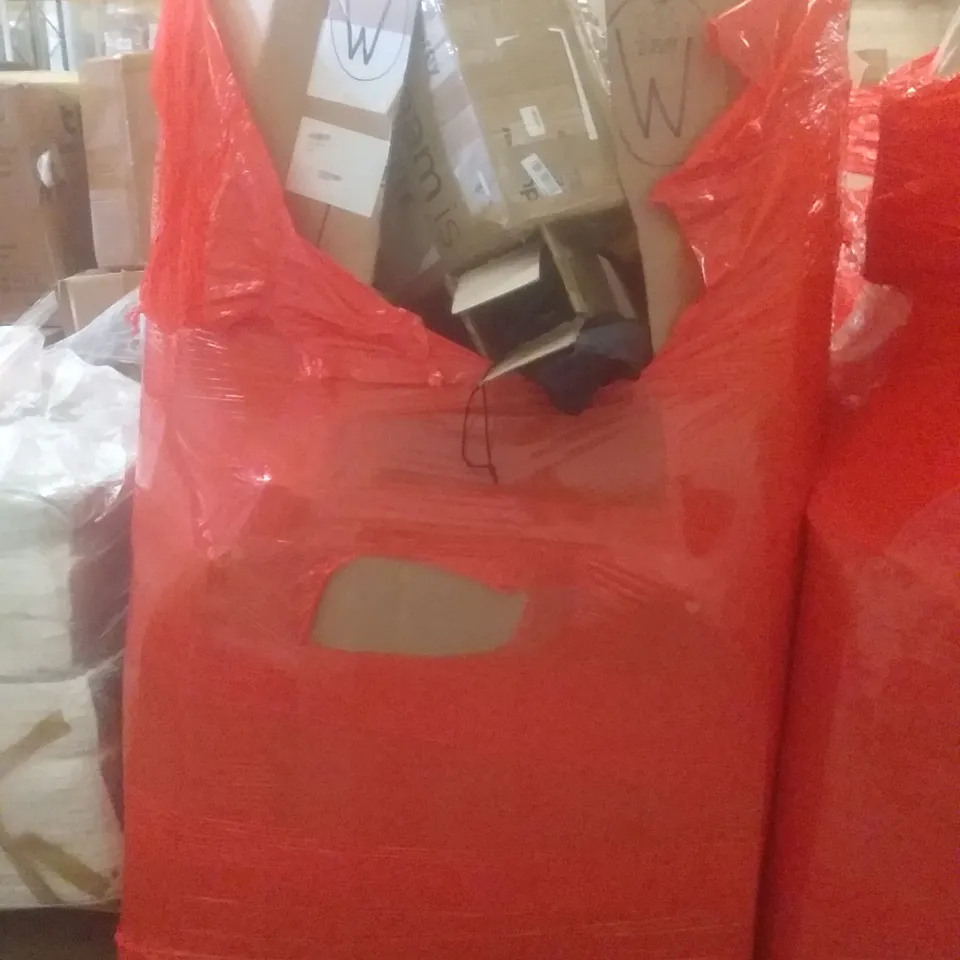 PALLET OF ASSORTED ITEMS INCLUDING AIR MULTIPLIER TOWER FAN, STEAM CLEANER, OUTDOOR WASHING LINE