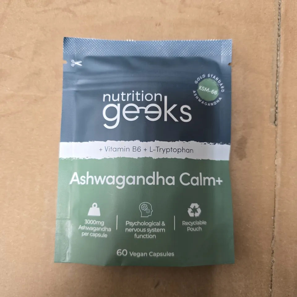 NUTRITION GEEKS ASHWAGANDHA CALM+ VEGAN CAPSULES – 60 CAPSULES