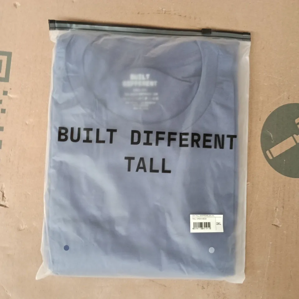 BAGGED BUILT DIFFERENT TALL CREW NECK T-SHIRT IN BLUE SIZE 2XL