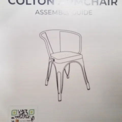 BOXED COLTON DINING CHAIR WITH ARMS - GREY
