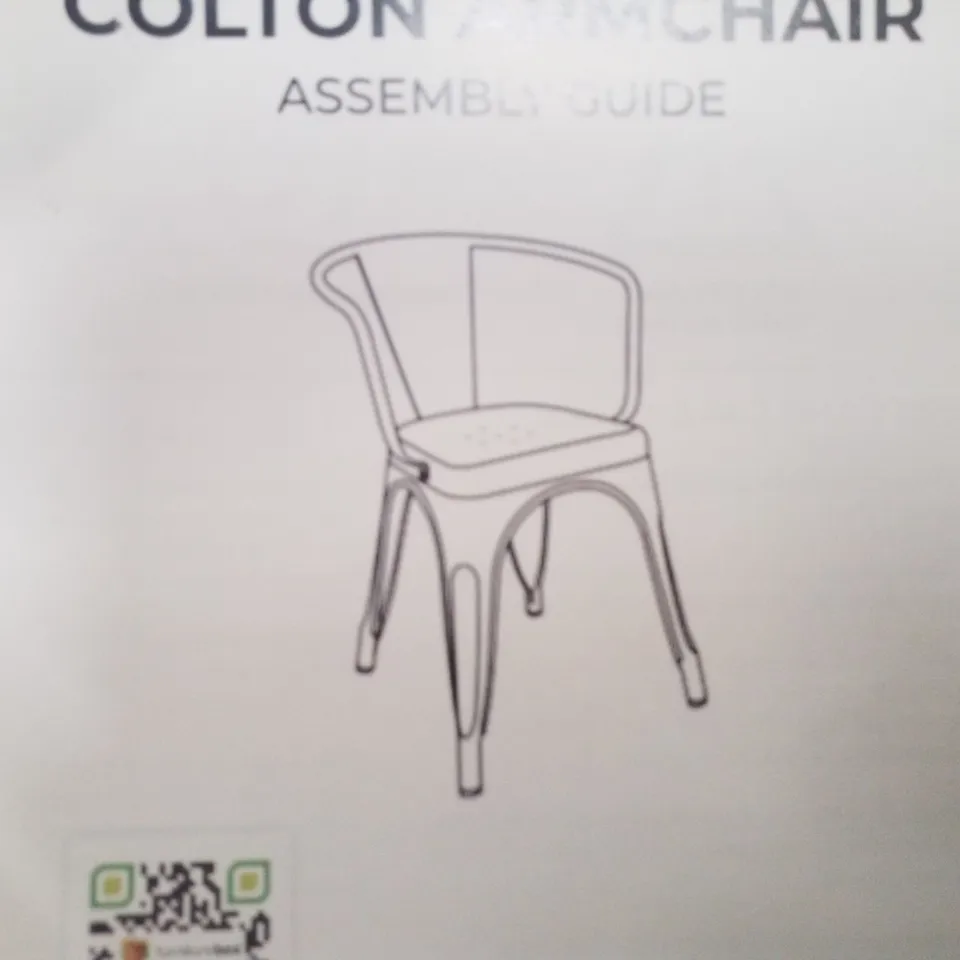 BOXED COLTON DINING CHAIR WITH ARMS - GREY