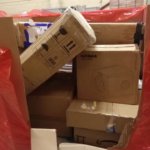 PALLET OF ASSORTED HOUSEHOLD GOODS AND PRODUCTS TO INCLUDE; BLINDS, RICE COOKER, SPEAKER ETC