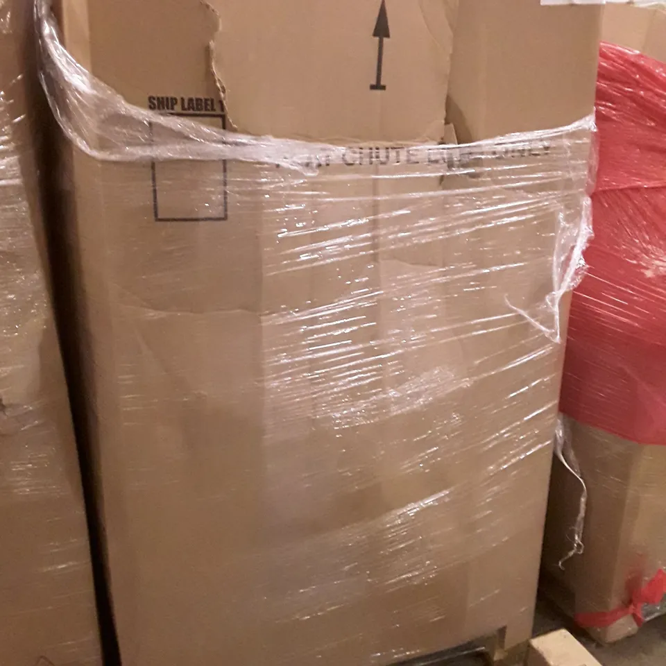 PALLET OF ASSORTED PRODUCTS INCLUDING BATH TRANSFER BOARD, POP UP TENT, TV STAND, FULL MOTION TV WALL MOUNT