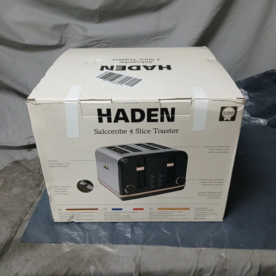 HADEN SALCOMBE 4 SLICE TOASTER BOXED 