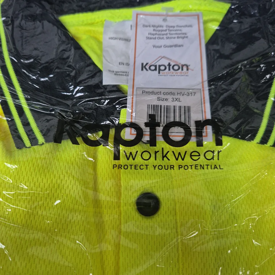 KAPTON WORKWEAR HIGH-VISIBILITY TOP– NEON YELLOW, SIZE 3XL