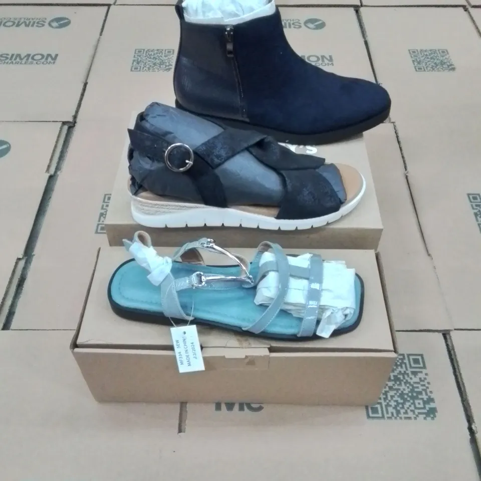 PALLET OF BRAND NEW WOMENS QUALITY DESIGNER SHOES APPROXIMATELY 90 TO INCLUDE; JD WILLIAMS BOOTS, SANDALS, FLIP FLOPS ETC
