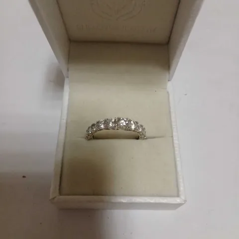 DIAMONIQUE 1.33CT TW GRADUATED STONE ETERNITY RING STERLING SILVER 