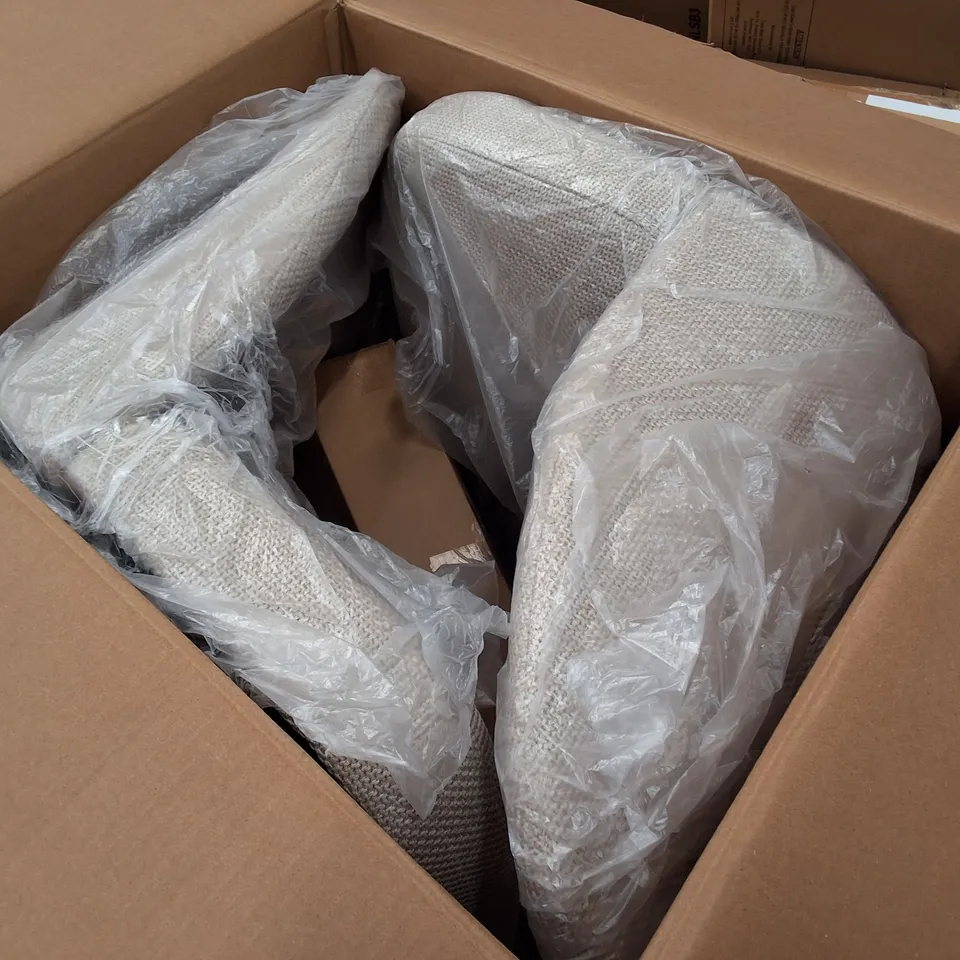 BOXED SET OF 2 FABRIC DINING CHAIRS - CREAM