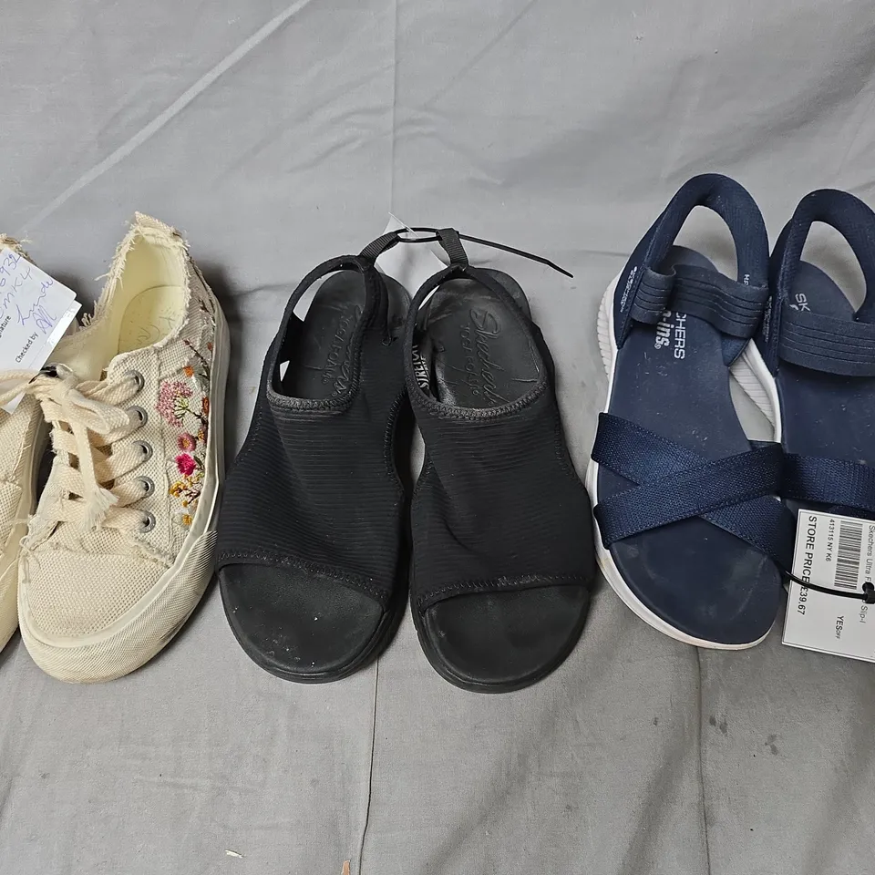 BOX OF APPROXIMATELY 15 PAIRS OF LADIES SHOES - VARIOUS COLOURS, SIZES AND STYLES 