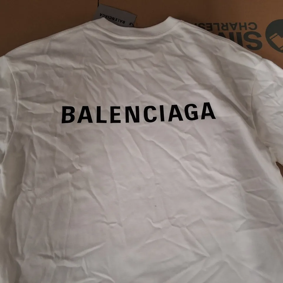 BALENCIAGA WARDROBE UNISEX WHITE CREW T-SHIRT - XS