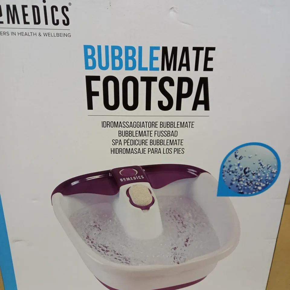 BOXED HOMEDICS BUBBLE MATE FOOT SPA