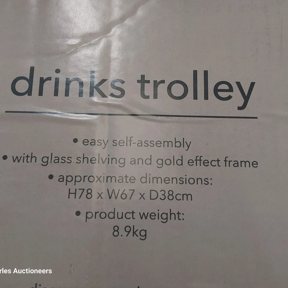 BRAND NEW BOXED DRINKS TROLLEY 