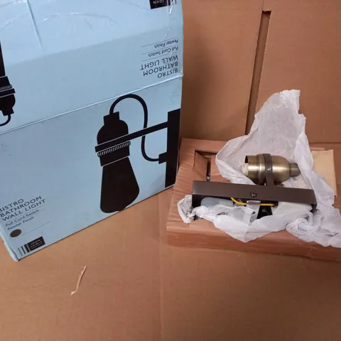 BOXED JOHN LEWIS PEWTER BISTRO BATHROOM WALL LIGHT