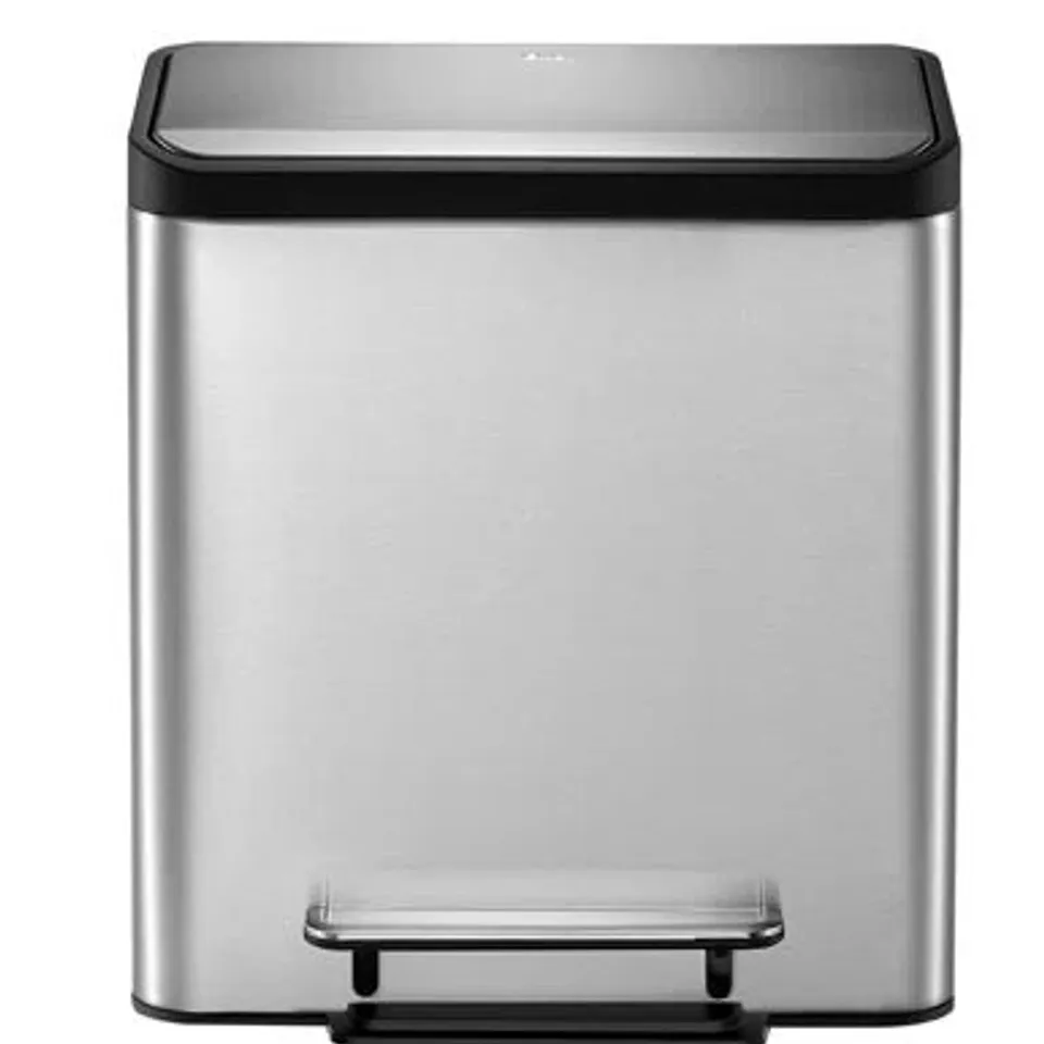 BOXED ECOCASA STAINLESS STEEL 30 LITRE STEP ON RECYCLING BIN 