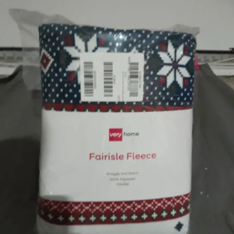 EVERYDAY CHRISTMAS FAIRISLE FLEECE DUVET SET SIZE DOUBLE 