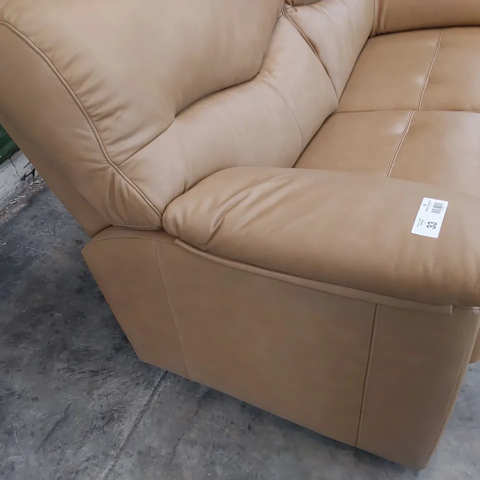 QUALITY BRITISH DESIGNER G PLAN STRATFORD TWO SEATER SOFA REGENT SAND LEATHER 