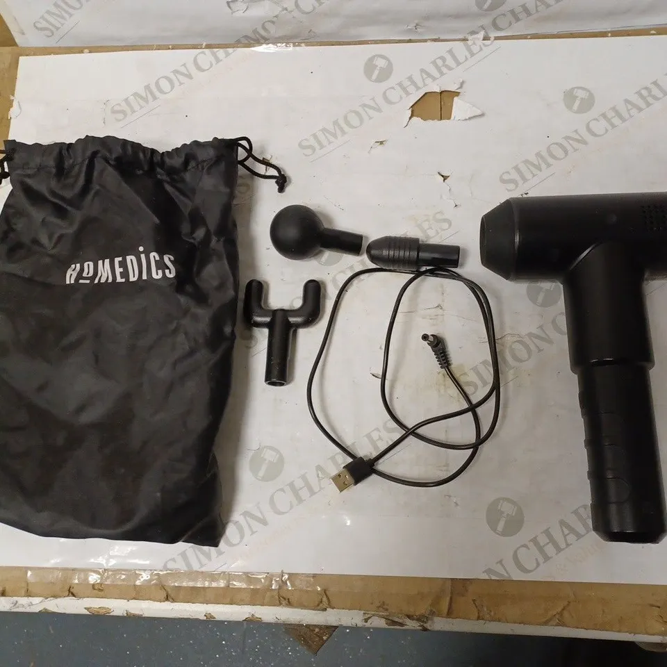 HOMEDICS, PHYSIO MASSAGE GUN, DEEP TISSUE PERCUSSION MASSAGER - BLACK