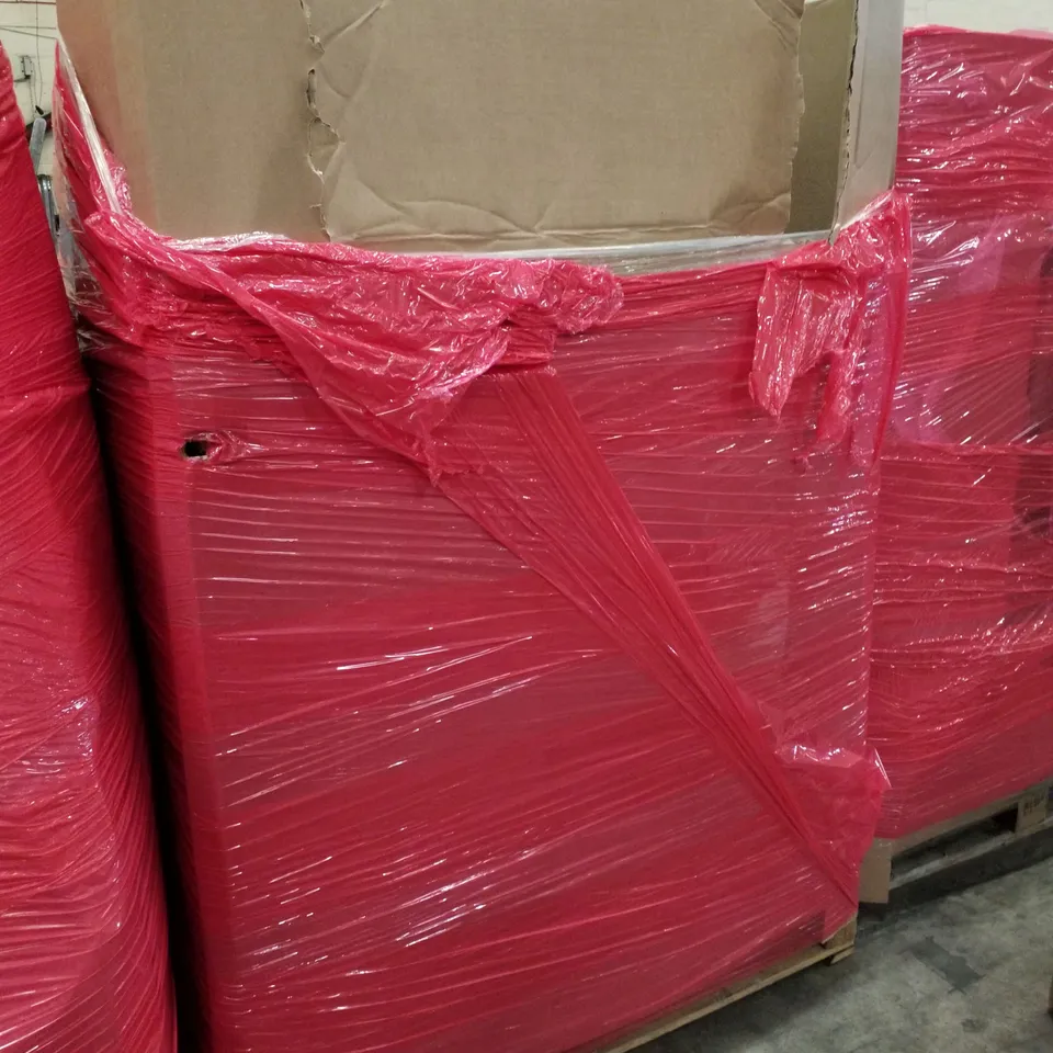 PALLET OF ASSORTED PRODUCTS INCLUDING STEAM CLEANER, DRYWALL SANDER, BLADELESS FAN, ROUND MIRROR 