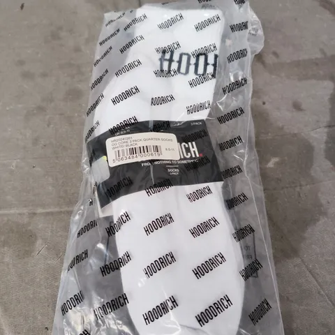 UK 8-11 HOODRICH CORE 3-PACK QUARTER SOCKS – WHITE/BLACK
