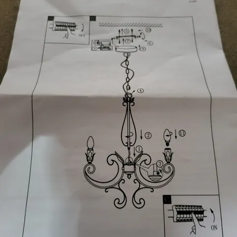 LAURA ASHLEY IRVIN DISTRESSED CHANDELIER - CREAM DISTRESSED