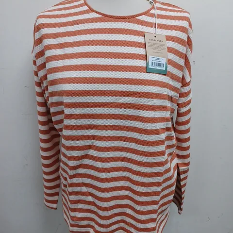 PASSENGER PANORAMA STRIPED L/S T-SHIRT IN GLAZED GINGER - M