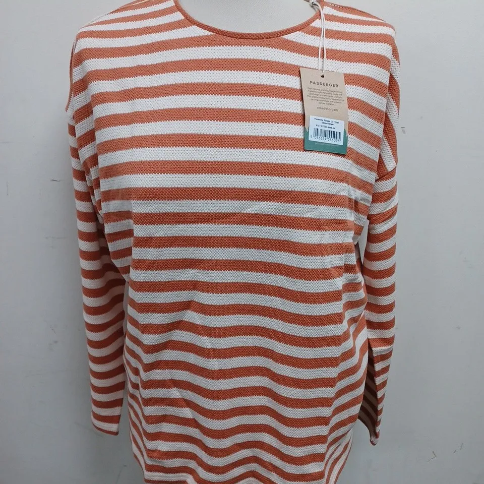 PASSENGER PANORAMA STRIPED L/S T-SHIRT IN GLAZED GINGER - M