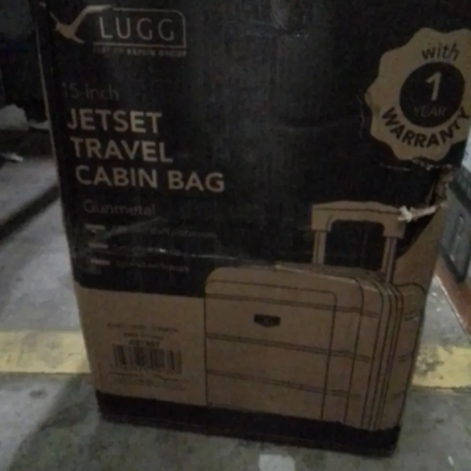 BOXED KEPLIN LUGG 15INCH JETSET TRAVEL CABIN BAG GUNMETAL COLOUR 
