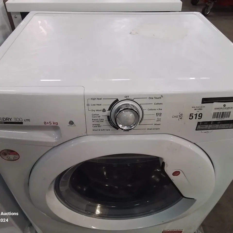 HOOVER H-WASH&DRY 300 H3D4852DE 8KG / 5KG WASHER DRYER WITH 1400 RPM - WHITE - E RATED [WASH&DRY], D RATED