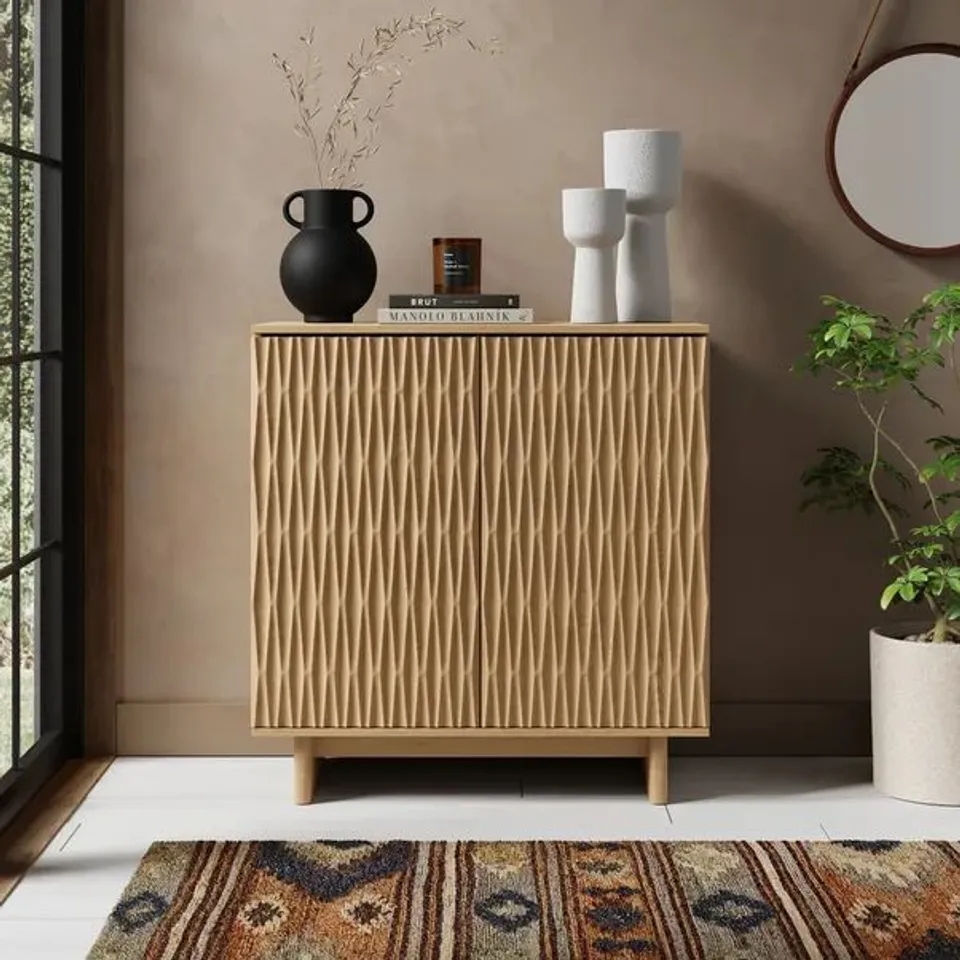 BOXED INGA SMALL SIDEBOARD - OAK EFFECT (1 BOX)