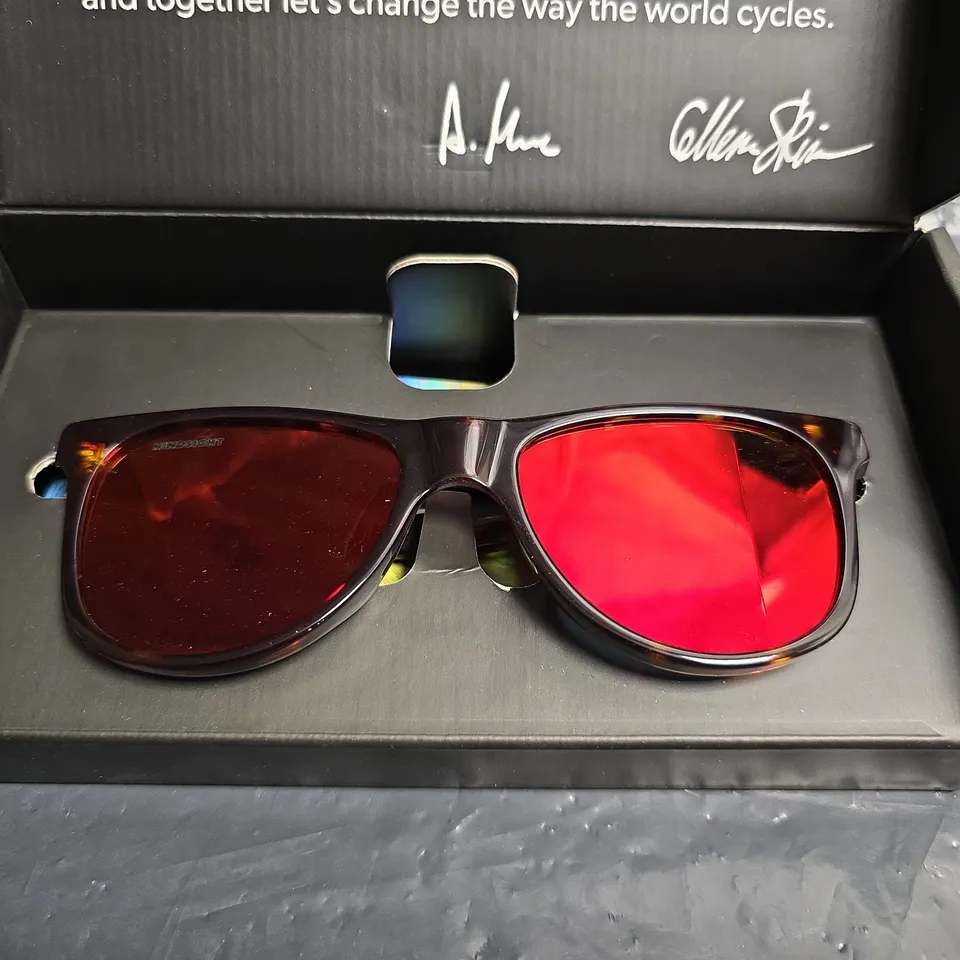 HINDSIGHT SUNGLASSES – RED MIRRORED LENSES (BOXED)