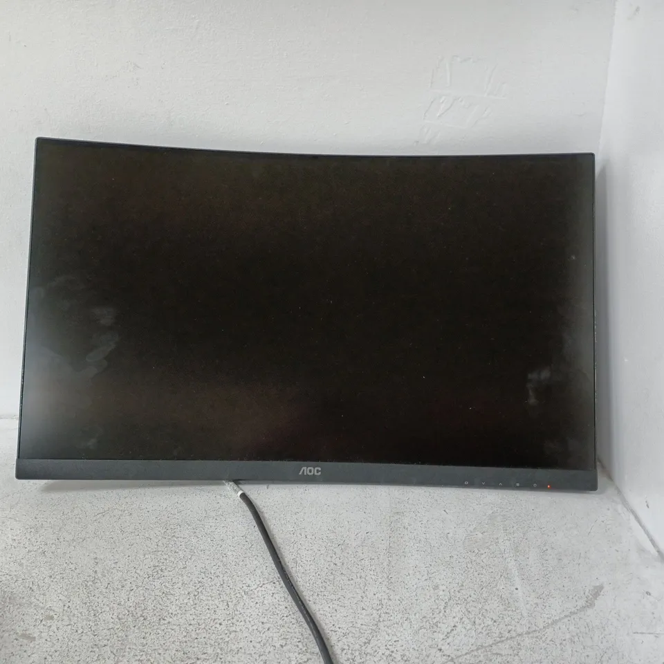 BOXED AOC COMPUTER MONITOR 27" – BLACK, HDMI LABEL ON REAR (DV/LED SCREEN) - POWERS ON - INTERMITTENT SCREEN