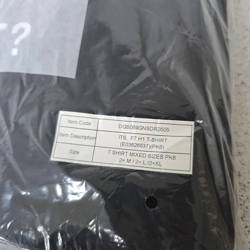 GUINNESS T-SHIRT MIX PK6 – MIXED SIZES (2X M / 2X L / 2X XL) IN SEALED BAG
