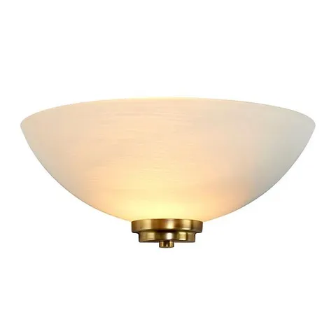 BOXED LUMINOSA WELLES 1 LIGHT INDOOR WALL UPLIGHTER WHITE, ANTIQUE BRASS, E27
