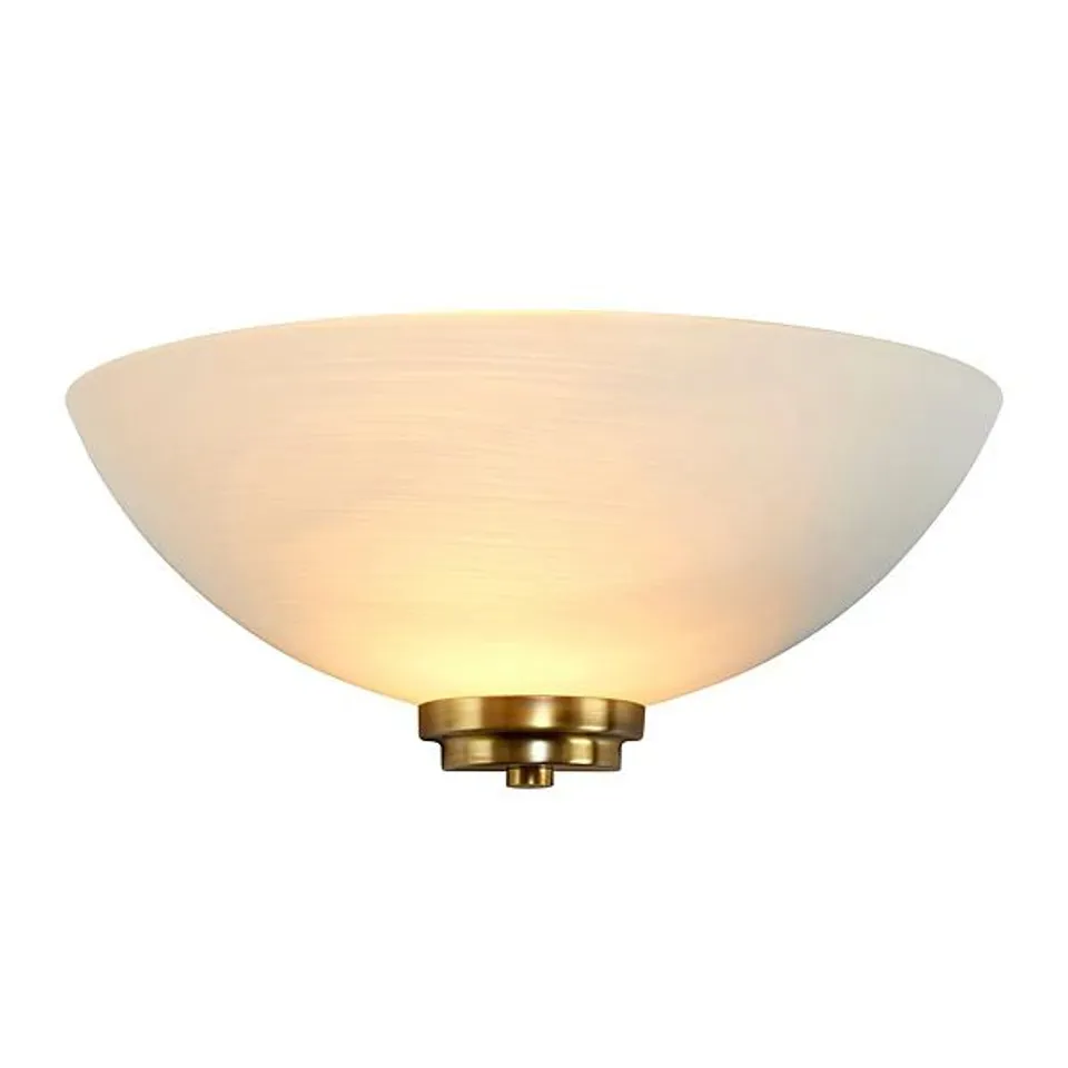 BOXED LUMINOSA WELLES 1 LIGHT INDOOR WALL UPLIGHTER WHITE, ANTIQUE BRASS, E27