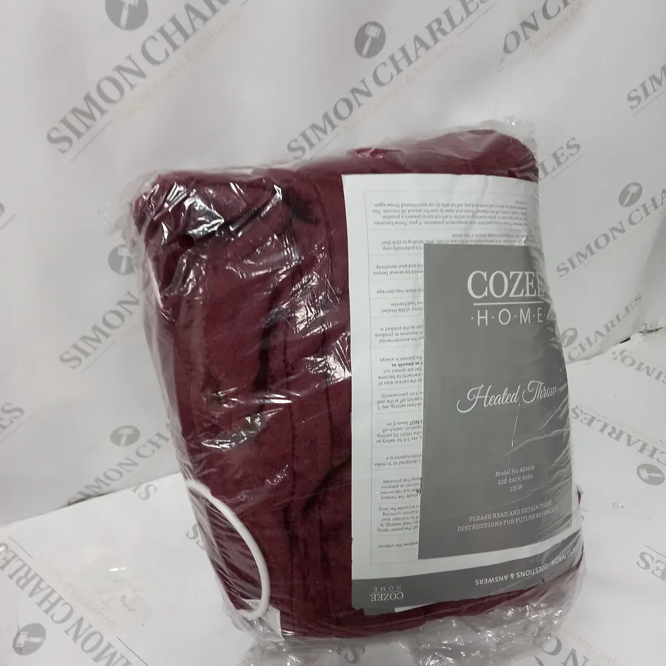 COZEE HOME VELVETSOFT HEATED THROW IN SHIRAZ WINE 