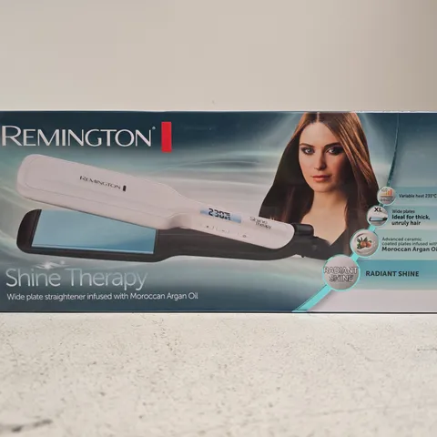 REMINGTON SHINE THERAPY WIDE PLATE HAIR STRAIGHTENER – ARGAN OIL INFUSED
