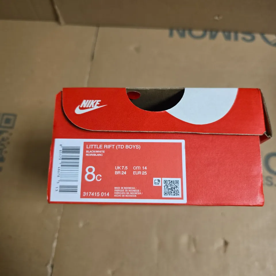 NIKE LITTLE RIFT TD BOYS' TRAINERS – BLACK/WHITE, UK 7.5