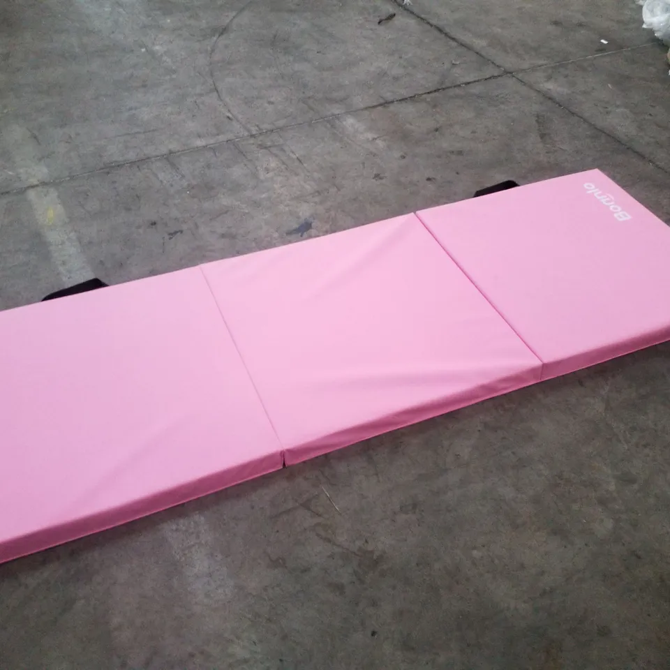 BOXED BONNLO 6' FOLDING TRI-FOLD GYMNASTICS GYM EXERCISE AEROBICS MAT - PINK