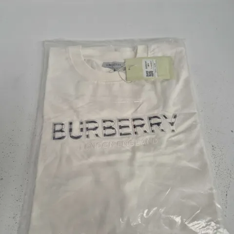 BURBERRY WHITE T-SHIRT WITH LONDON ENGLAND LOGO – XL