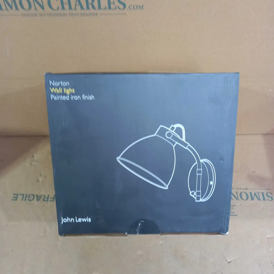 JOHN LEWIS NORTON WALL LIGHT - PAINTED IRON FINISH 
