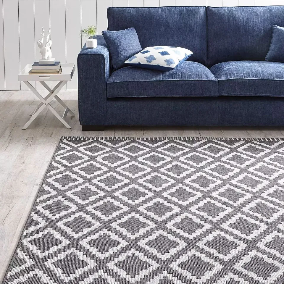 KAMINA INDOOR/OUTDOOR FLATWEAVE RUG IN GREY (200x290cm) - COLLECTION ONLY