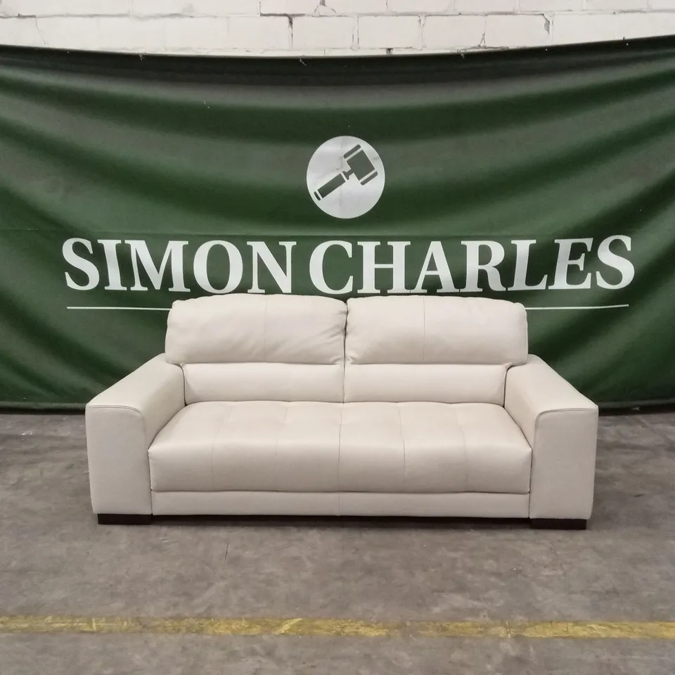 QUALITY DESIGNER ITALIAN MADE MARCOS 3 SEATER LEATHER SOFA