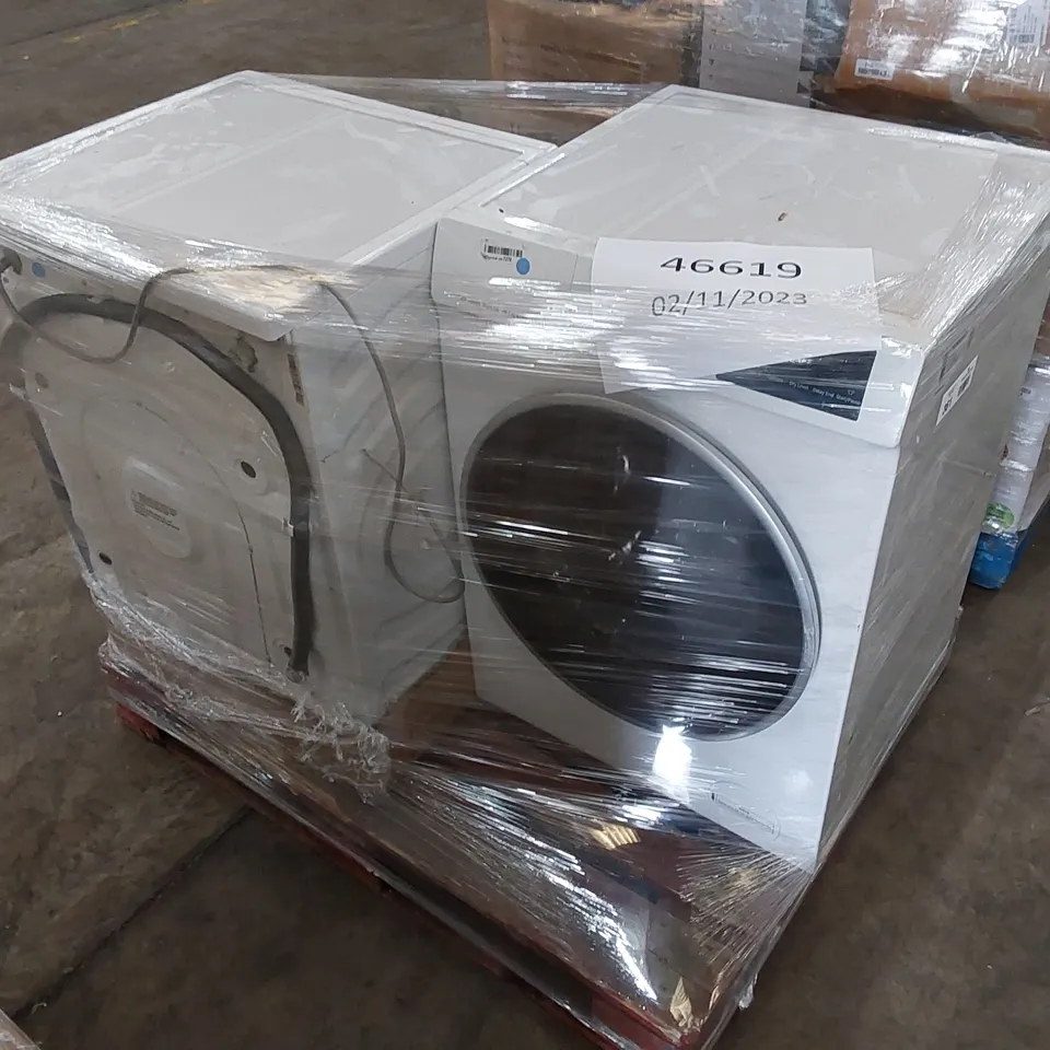 PALLET OF 2 HISENSE WDQY1014EVJM 60CM FREESTANDING 10KG FRONT LOADING WASHER DRYERS