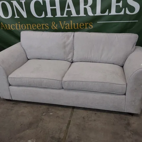 DESIGNER THREE SEATER SOFA LIGHT GREY FABRIC