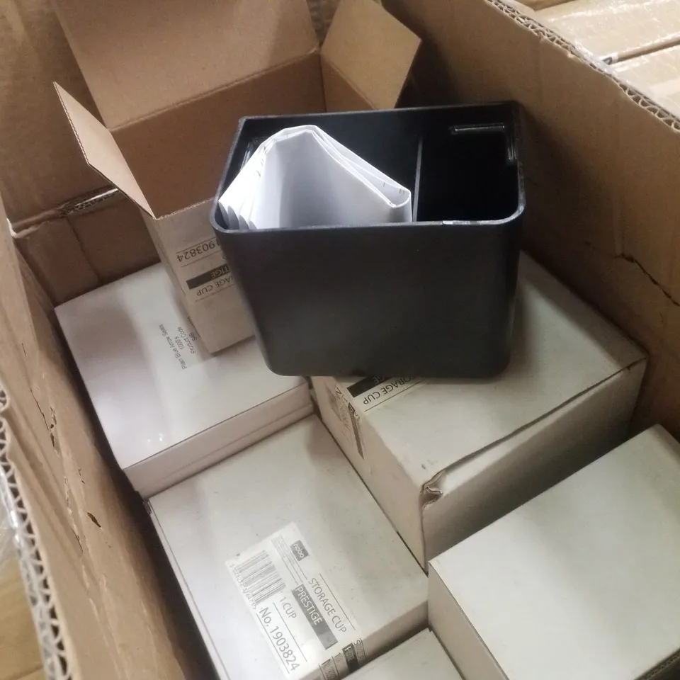 PALLET CONTAINING ASSORTED PRODUCTS INCLUDING PLAIN BLUE ARROW SECURITY BAG SEALS, PVC ICE SHOES, SINK WASTE KITS & NOBO STORAGE CUPS