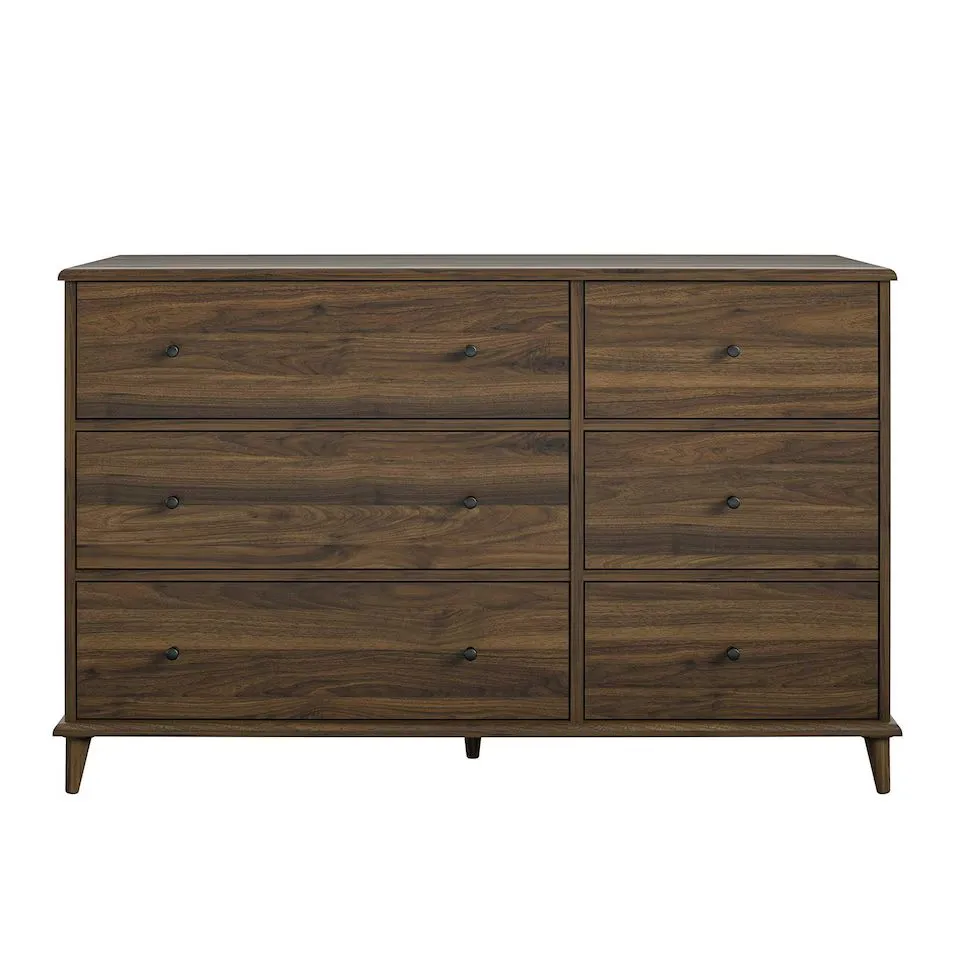 BOXED FARNSWORTH 6 DRAWER DRESSER - WALNUT (2 BOXES)