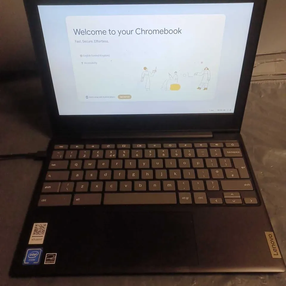 UNBOXED LENOVO IDEAPAD 3 CHROMEBOOK INTEL INSIDE LAPTOP IN BBLACK - 11IGL05