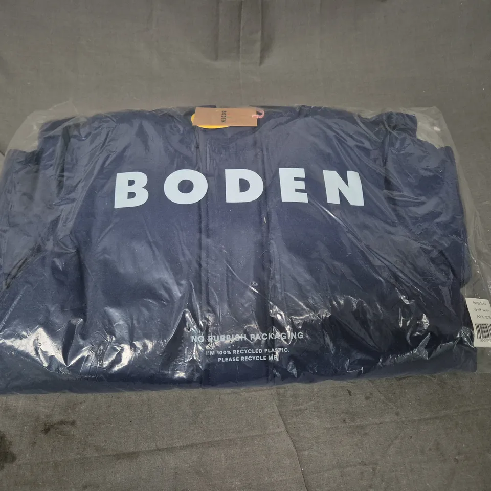 BAGGED MINI BODEN FULL ZIP NAVY COAT - SIZE 10-11 YEARS