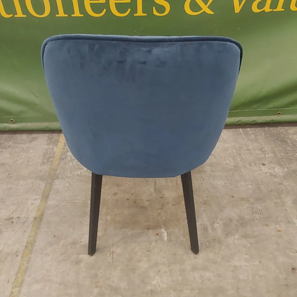 DESIGNER NAVY VELVET UPHOLSTERED DINING CHAIR