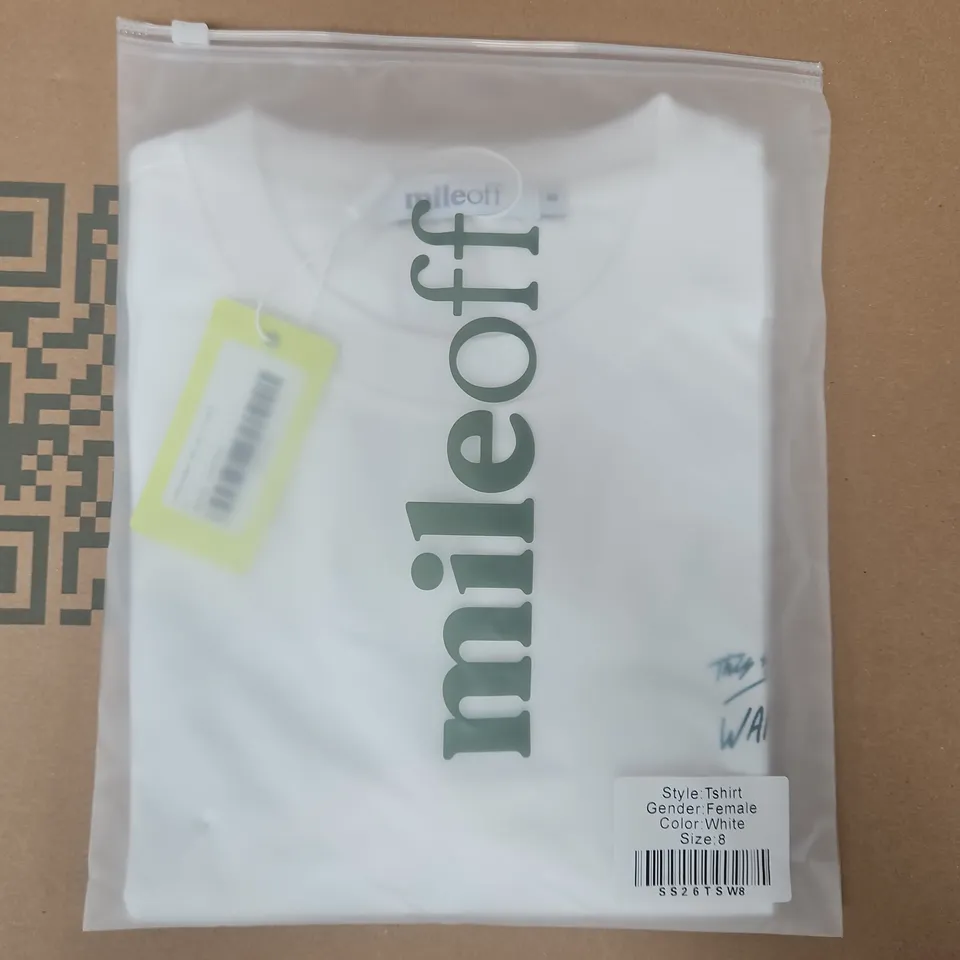 BAGGED MILEOFF WOMEN'S T-SHIRT IN WHITE SIZE 8